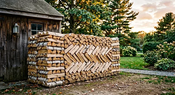 Укладка дров в Коренёве, улица Каминная, 7